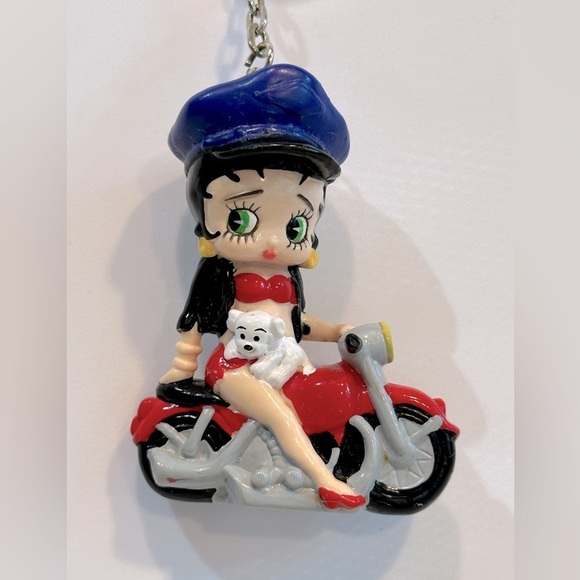 Vintage Betty Boop Motorcycle Keychain 1990s - Picture 2 of 5